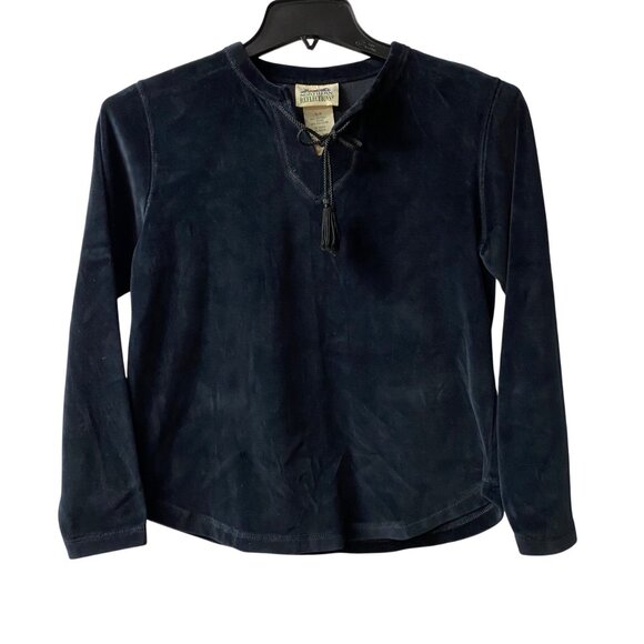 Northern Reflections Velour Black Long Sleeve Cotton/Polyester Top S/P - Picture 2 of 5